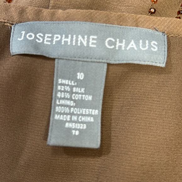 JOSEPHINE CHAUS Brown Silk Beaded Skirt SZ 10 NWT - Picture 10 of 10